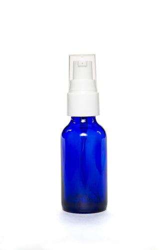 30ml blue cobalt glass bottle with pump