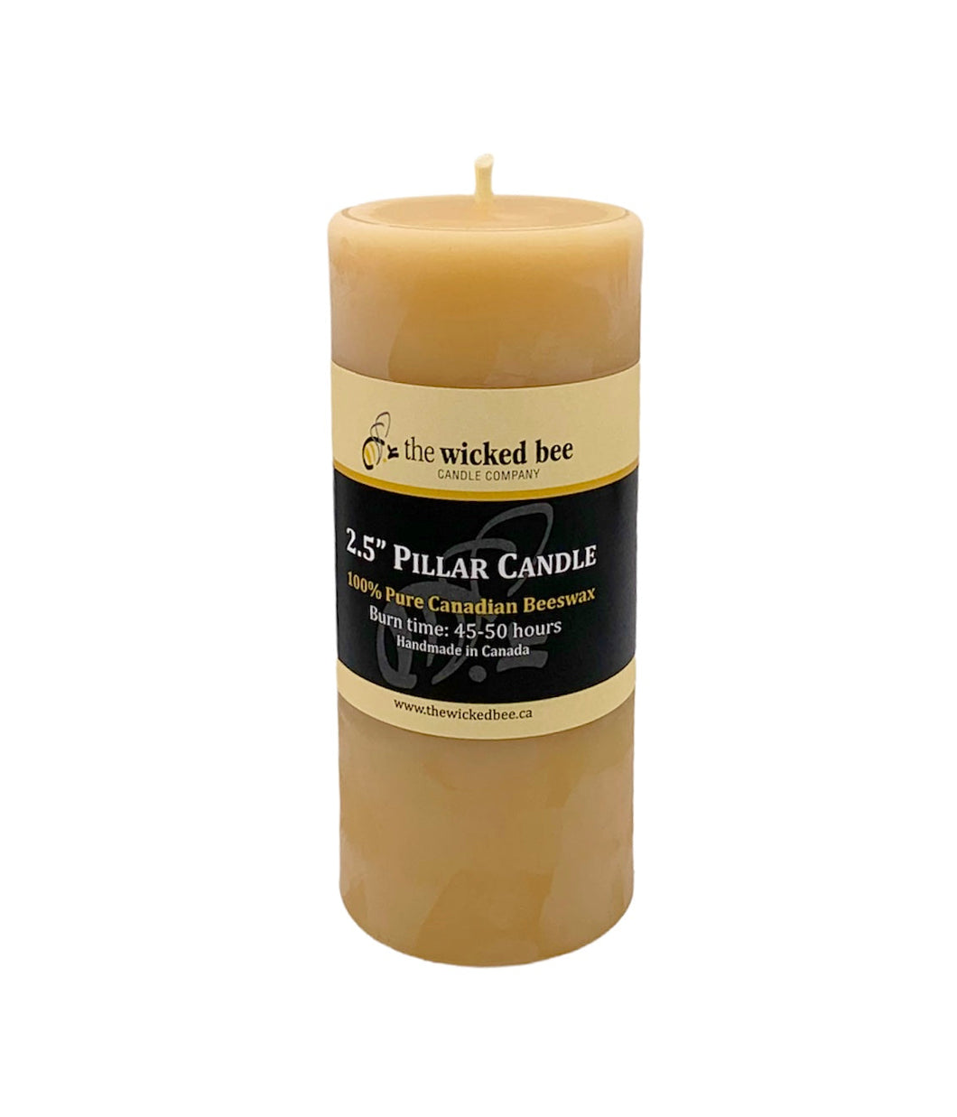 Beeswax Pillar Candle 2”wx 4”h (the wicked bee)