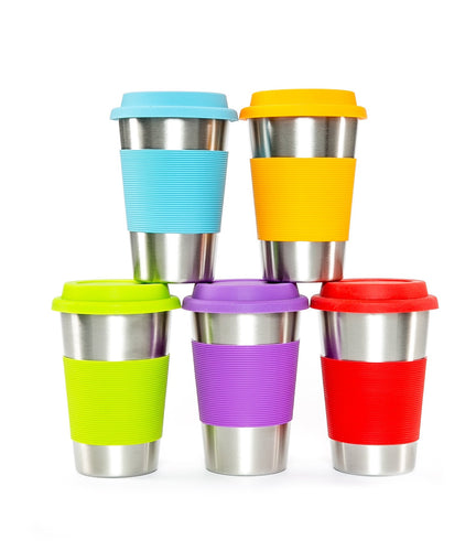 Stainless Steel and Silicone Cups 5 Pack