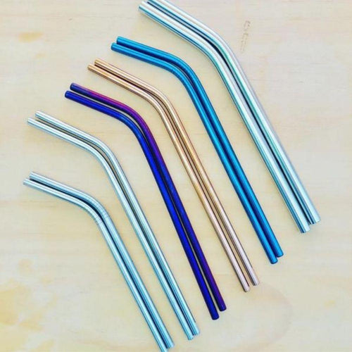 Straws, Stainless Steel Silver