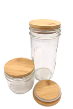 Load image into Gallery viewer, Bamboo Wide Mouth Mason Jar Lids
