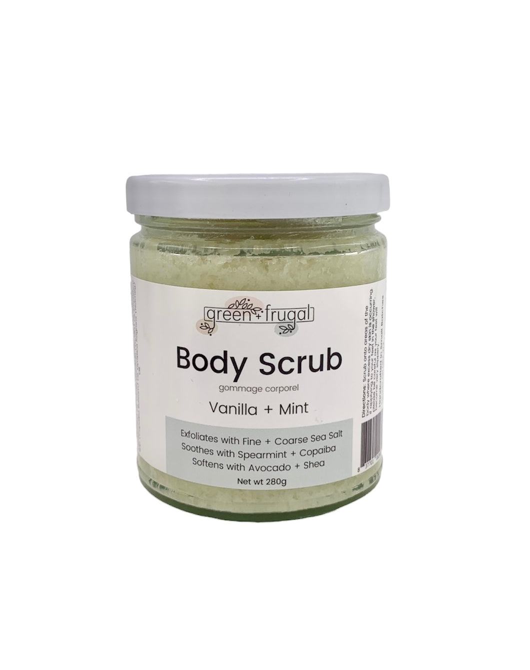 Body Scrub, Vanilla + Mint