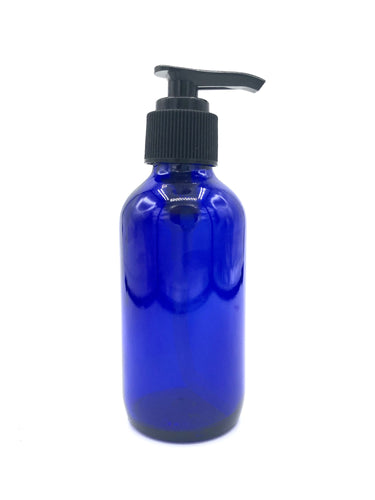 120ml Blue Cobalt Glass Pump Bottle