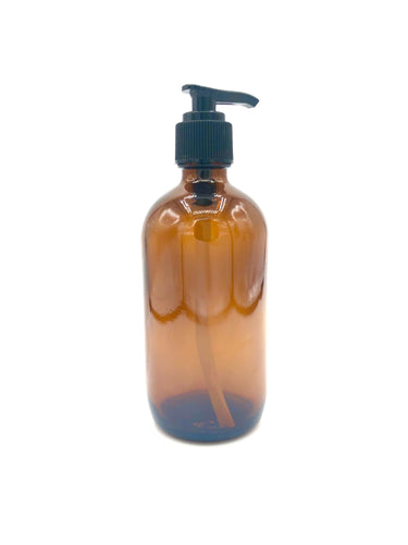 Amber glass pump bottles